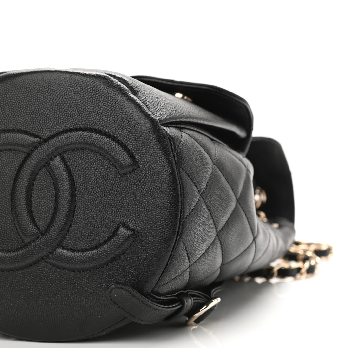 Caviar Quilted Pockets Backpack Black