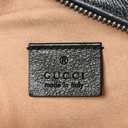 Gucci Azalea Calfskin Matelasse Heart Mini GG Marmont Round Shoulder Bag Black 6 of 13