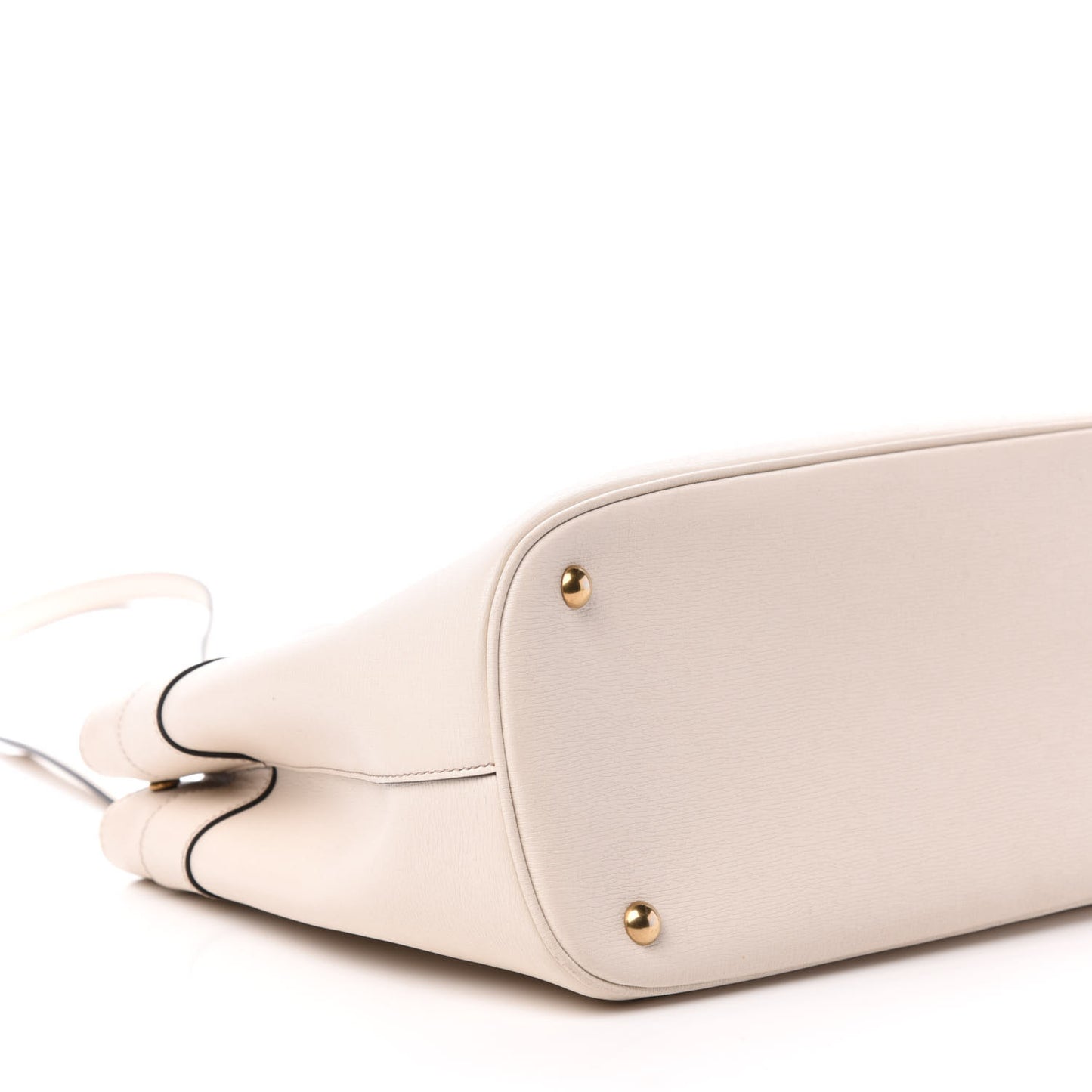 Textured Calfskin Medium Bright Bit Tote White