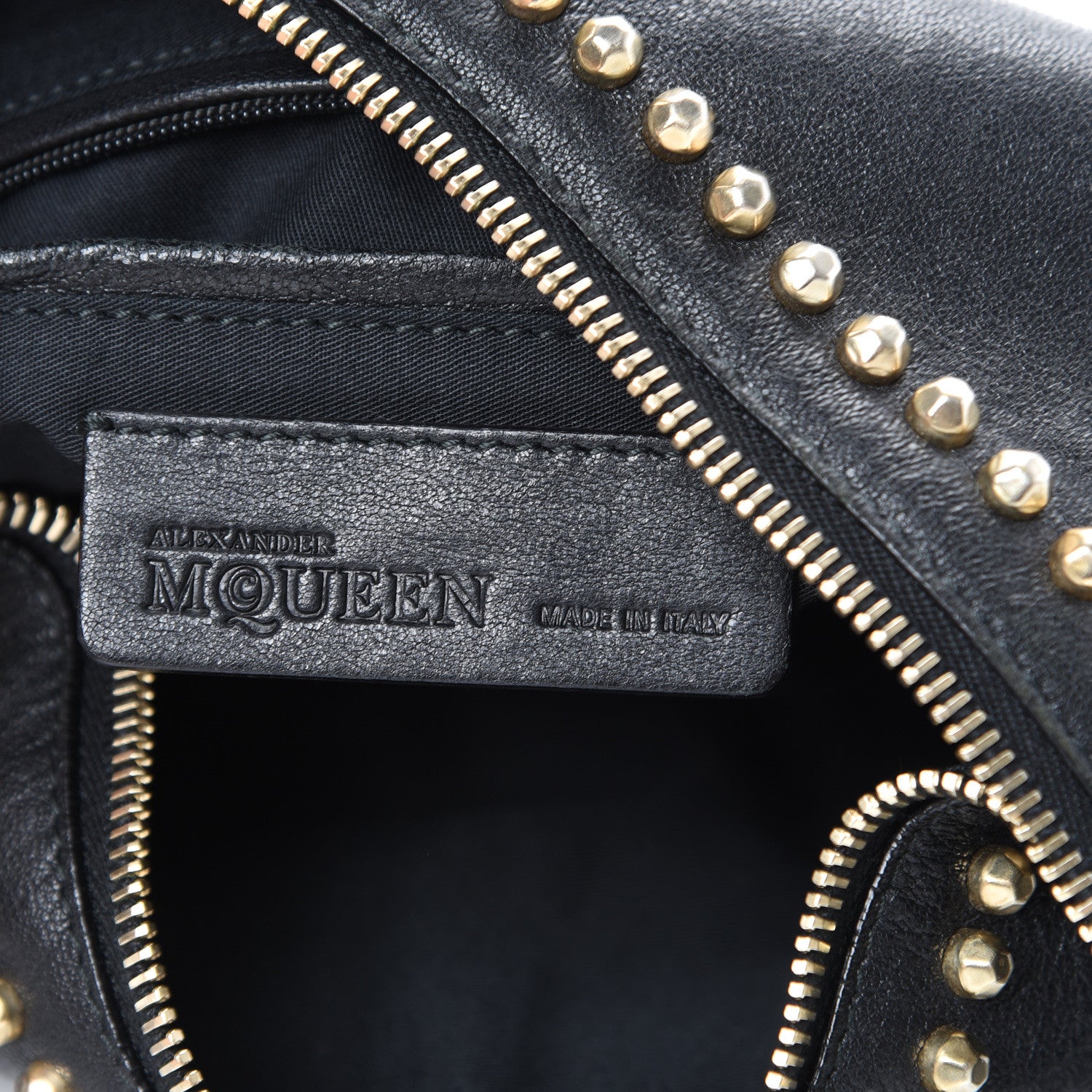 Alexander McQueen Calfskin Studded De Manta Clutch Black 5 of 12