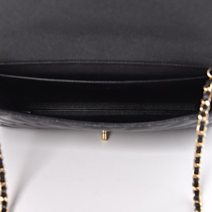 Chanel Caviar Quilted Clutch With Chain Flap Dark Grey 8 of 17