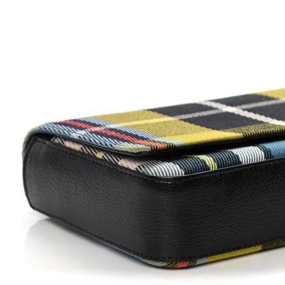 Burberry Canvas Tartan Mix Hampshire Wallet on Chain Yellow Multicolor 7 of 14