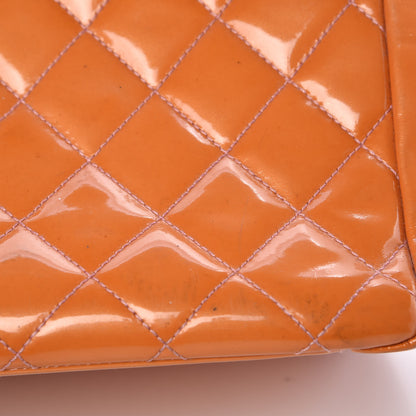 Chanel Patent Quilted Petit Timeless Tote PTT Orange 14 of 23