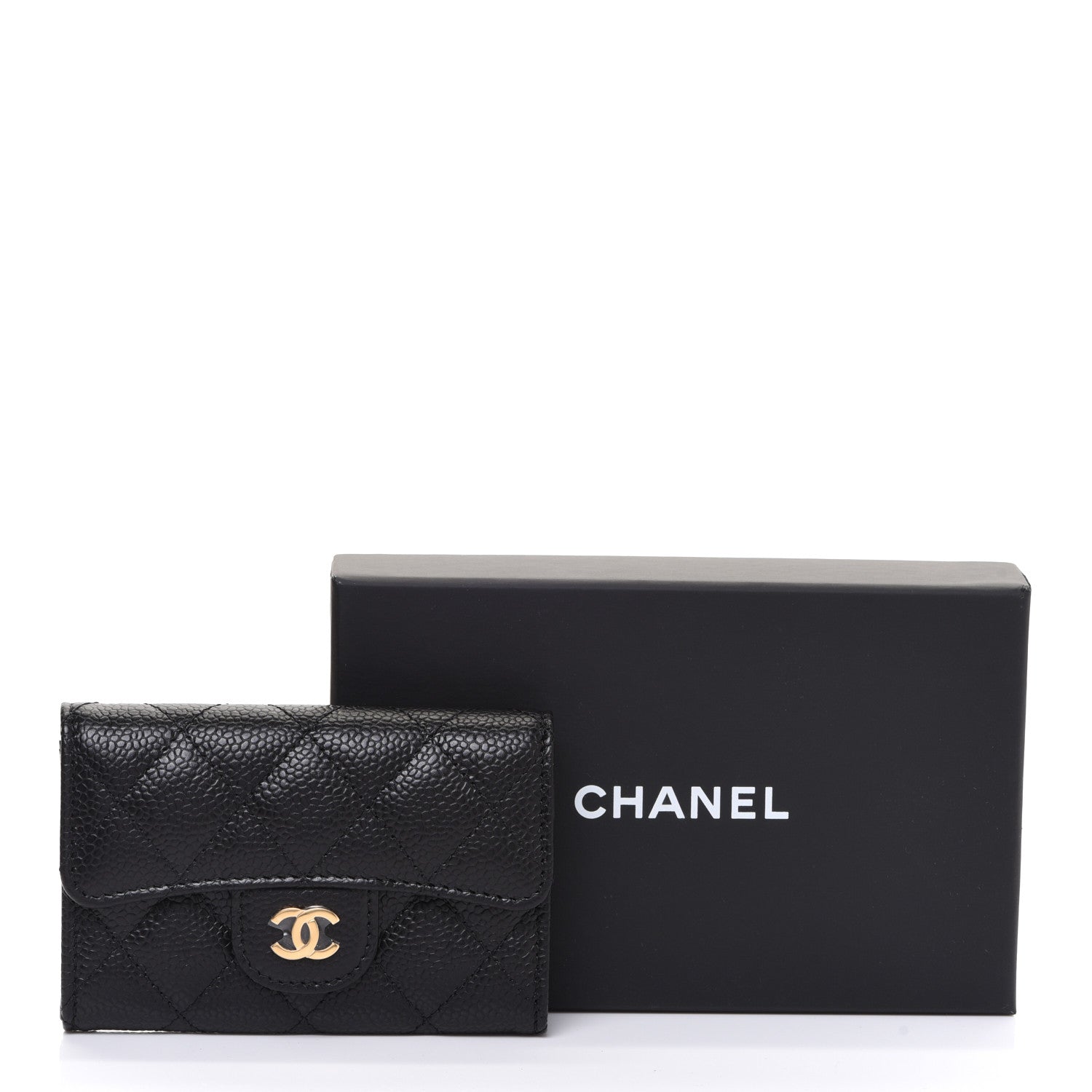 Chanel Caviar Quilted Flap Card Holder Wallet Black 9 of 9