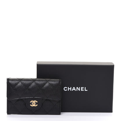 Chanel Caviar Quilted Flap Card Holder Wallet Black 9 of 9