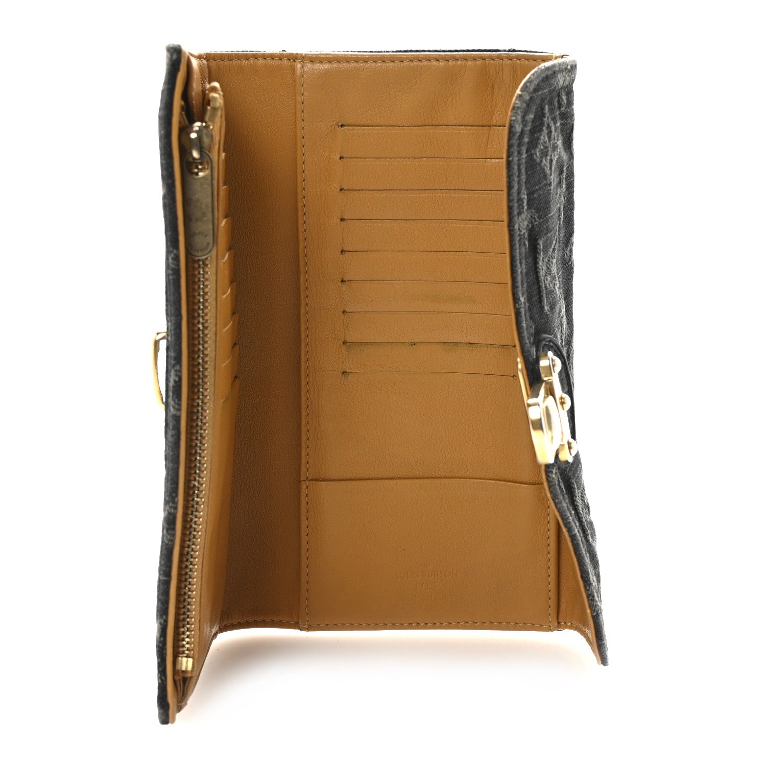 Louis Vuitton Denim Amelia Wallet Black 5 of 6