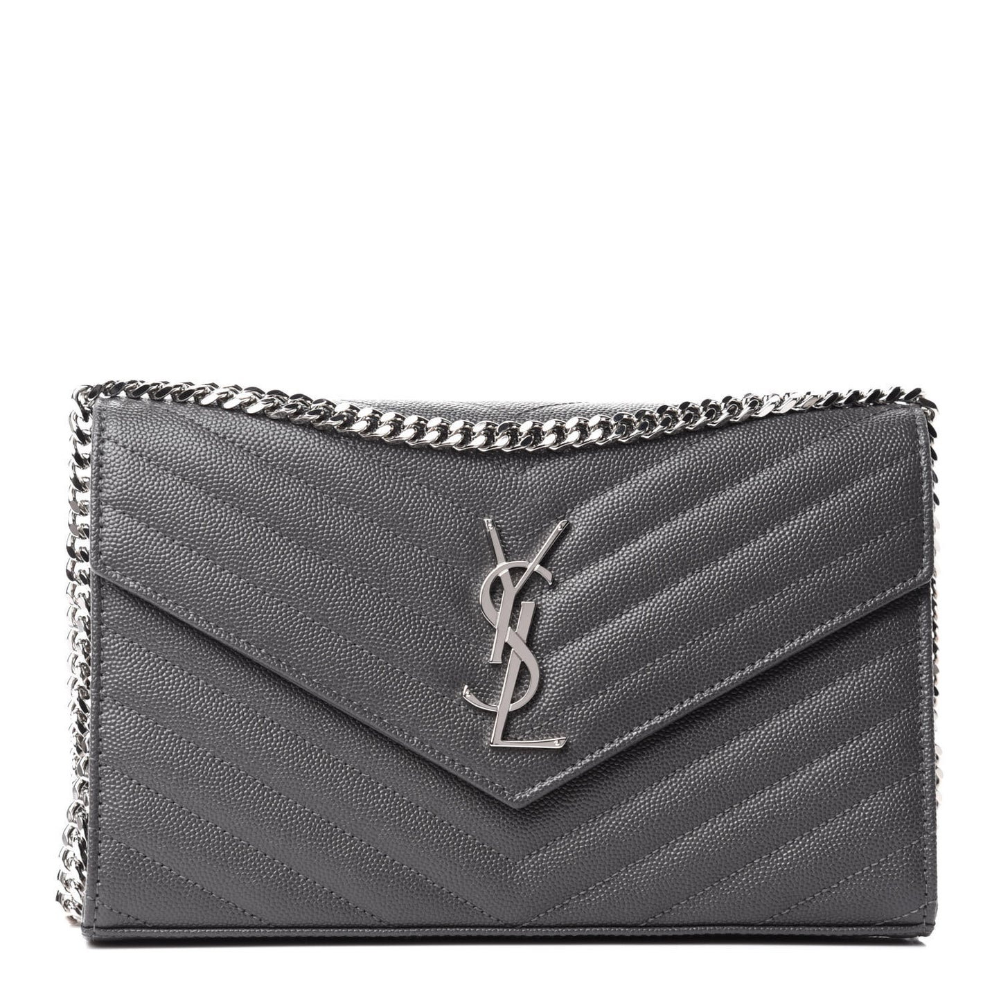 Grain De Poudre Matelasse Chevron Monogram Chain Wallet Storm