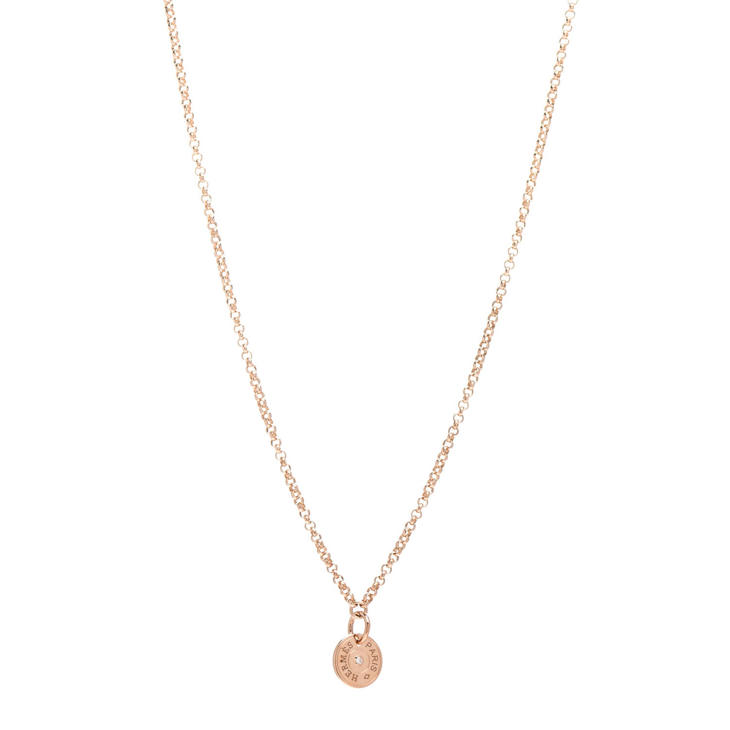 18K Rose Gold Diamond Gambade Clou de Selle Necklace