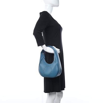 Stella McCartney Eco Alter Nappa Perforated Logo Small Hobo Teal 2 of 9