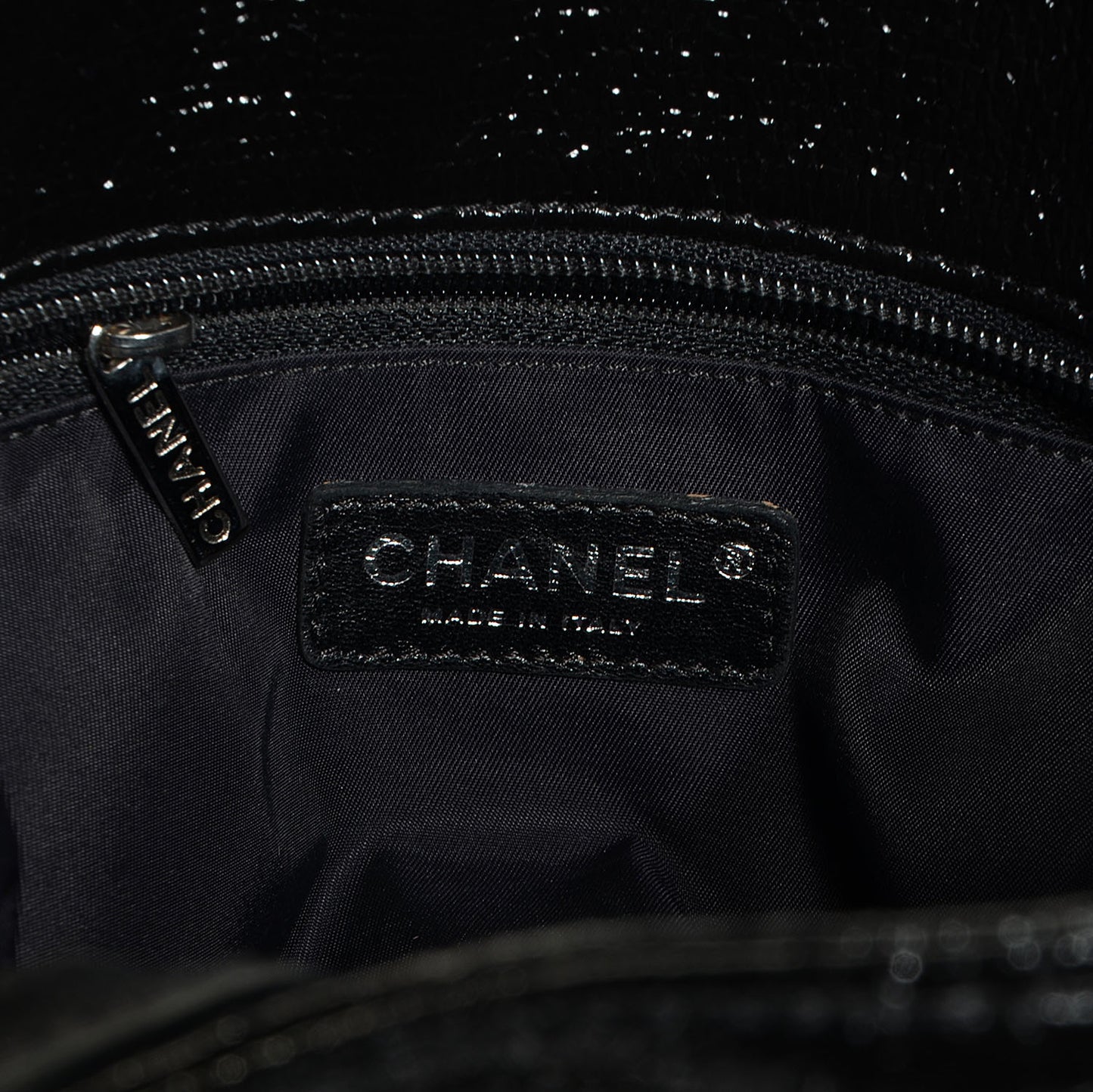 Coated Canvas Quilted Small Paris Biarritz Tote Black