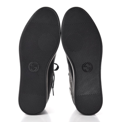 Gucci GG Supreme Monogram Calfskin Mens Hightop Sneakers 9.5 Black 5 of 13
