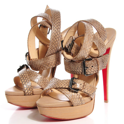 Christian Louboutin Python Platform Toutenkaboucle 150 Strap Sandals 39 3 of 7