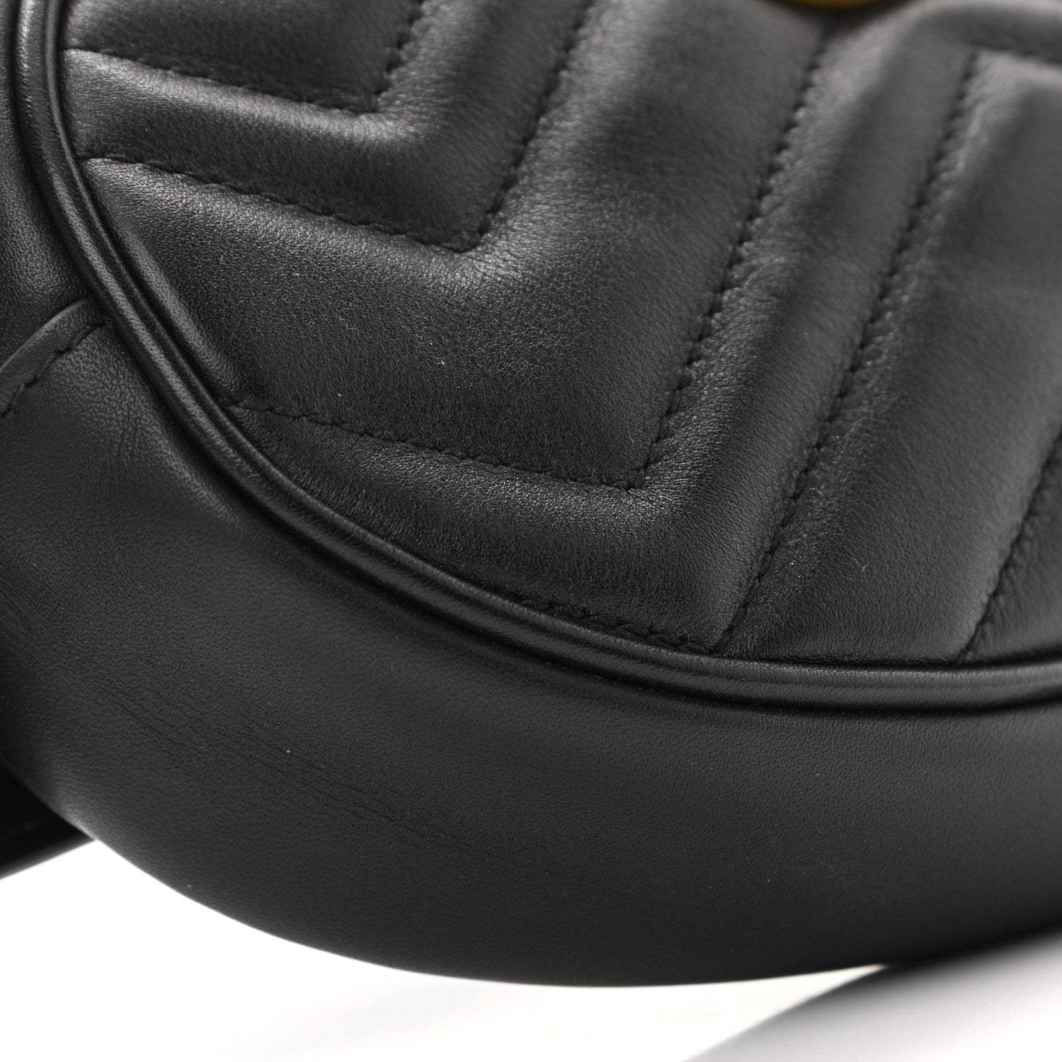 Gucci Calfskin Matelasse GG Marmont Belt Bag 85 34 Black 14 of 20