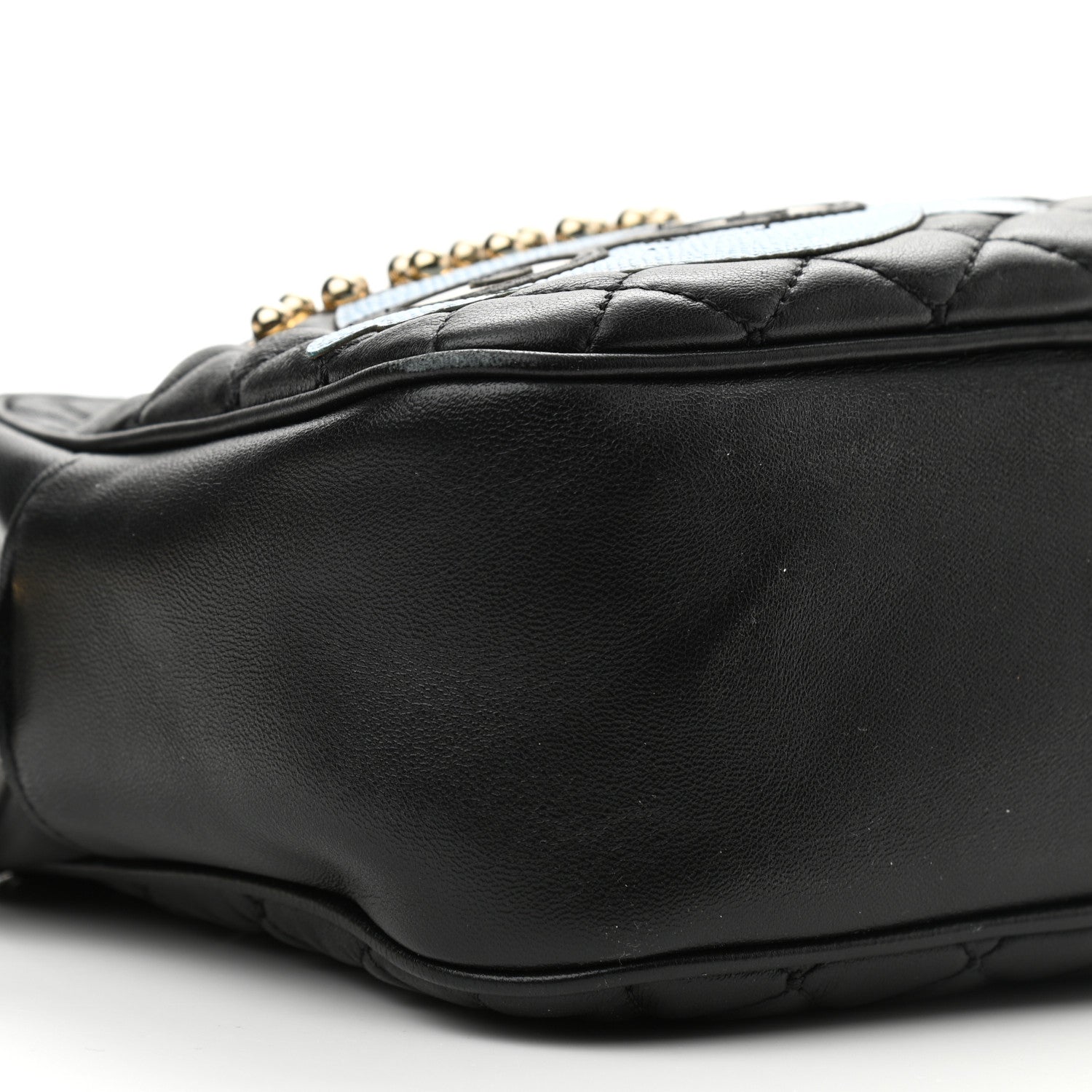 Dolce & Gabbana Lambskin Quilted Applique Camera Bag Black 8 of 10