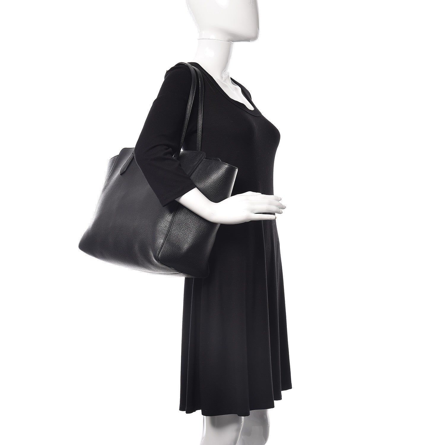 Gucci Pebbled Calfskin Medium Swing Tote Black 2 of 15