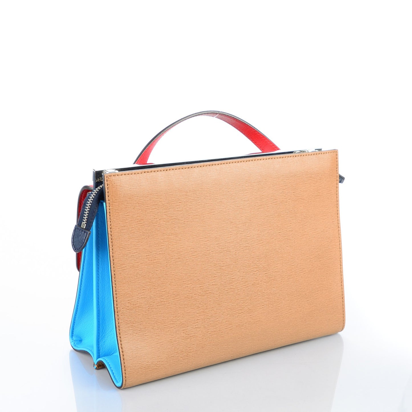 Vitello Elite Flamingo Colorblock Demi Jour Shoulder Bag Orzo Mattone Maldives