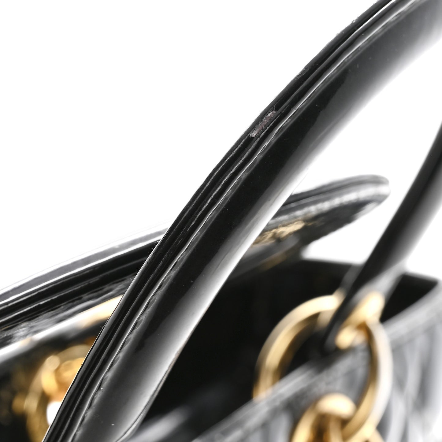 Patent Cannage Large Lady Dior Black