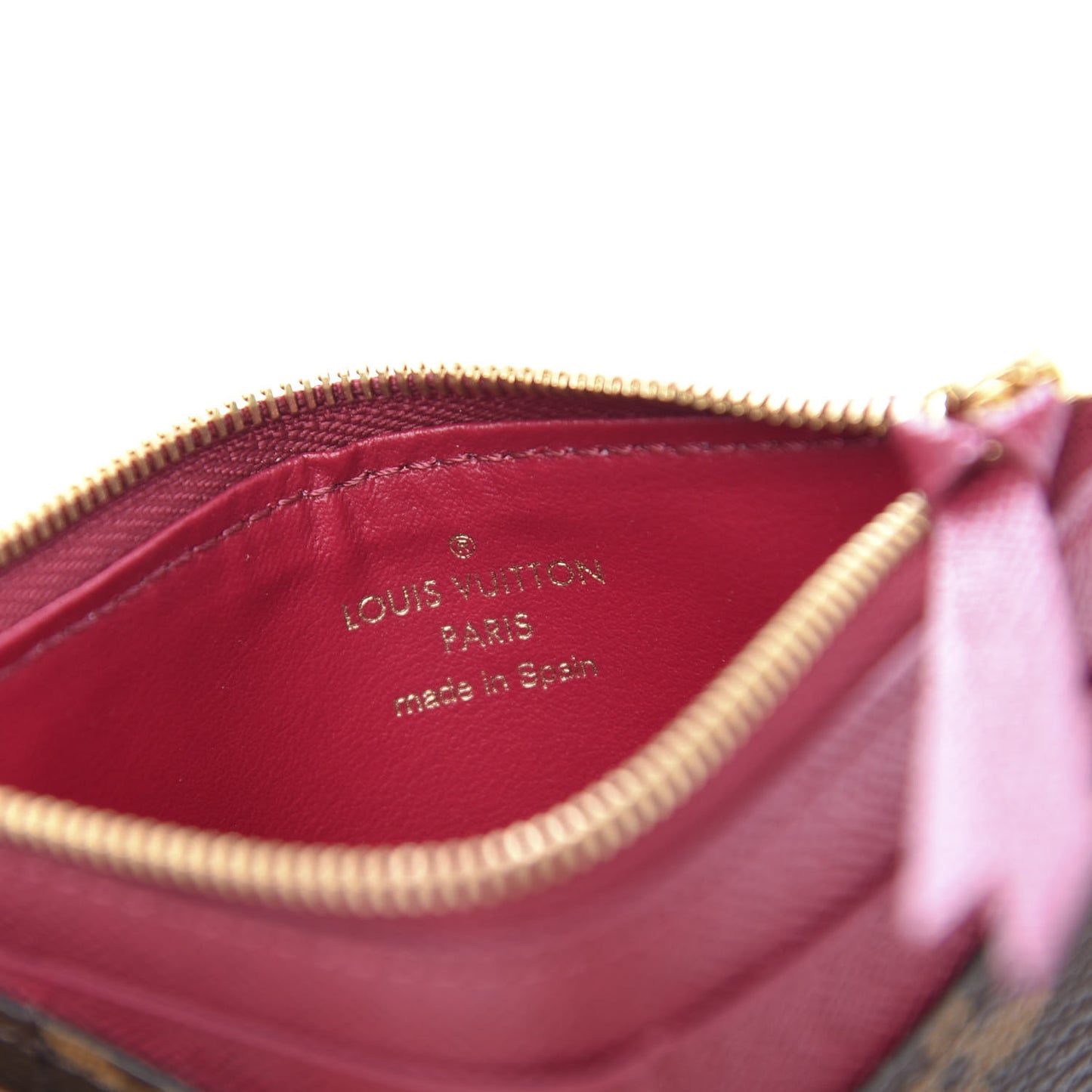 Monogram Zipped Card Holder Fuchsia