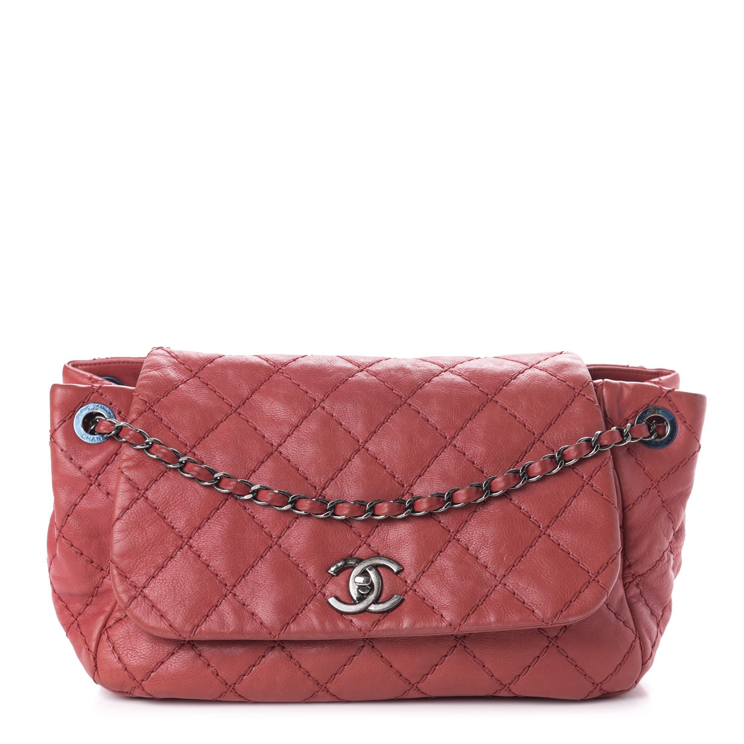 Chanel Calfskin Stitch It Accordion Flap Red 1 of 11
