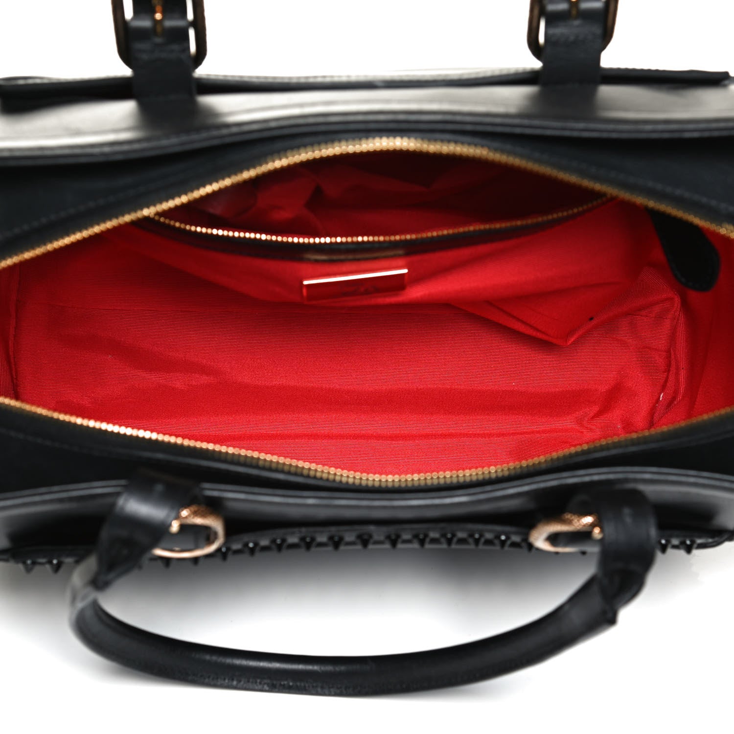Christian Louboutin Calfskin Spikes Farida Bowler Bag Black 5 of 13