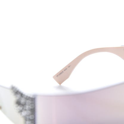 Fendi Mirrored Crystal Embellished FFreedom Shield Sunglasses FF 0382/S Pink 6 of 8