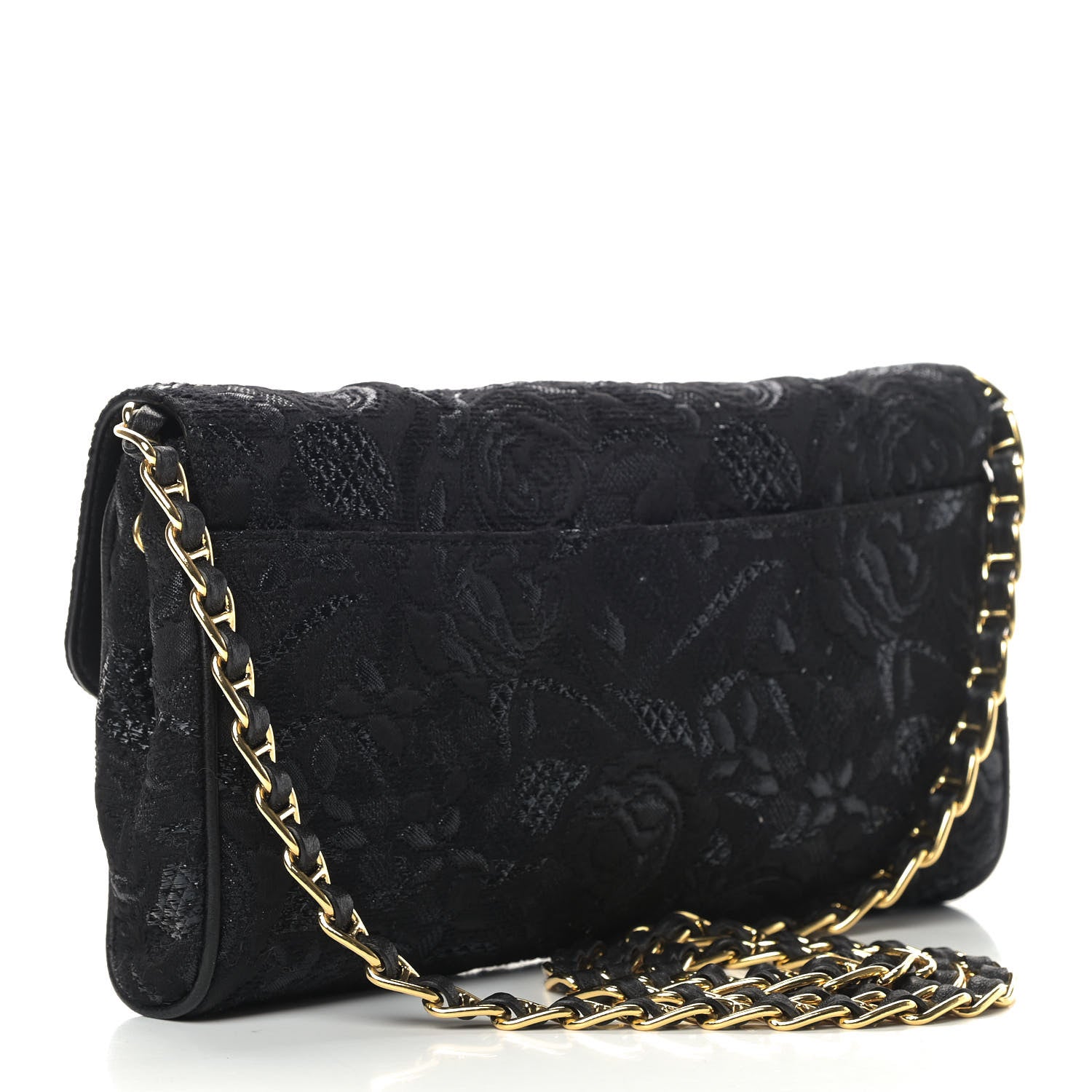 Prada Tessuto Nylon Lurex Embroidered Flap Black 2 of 12