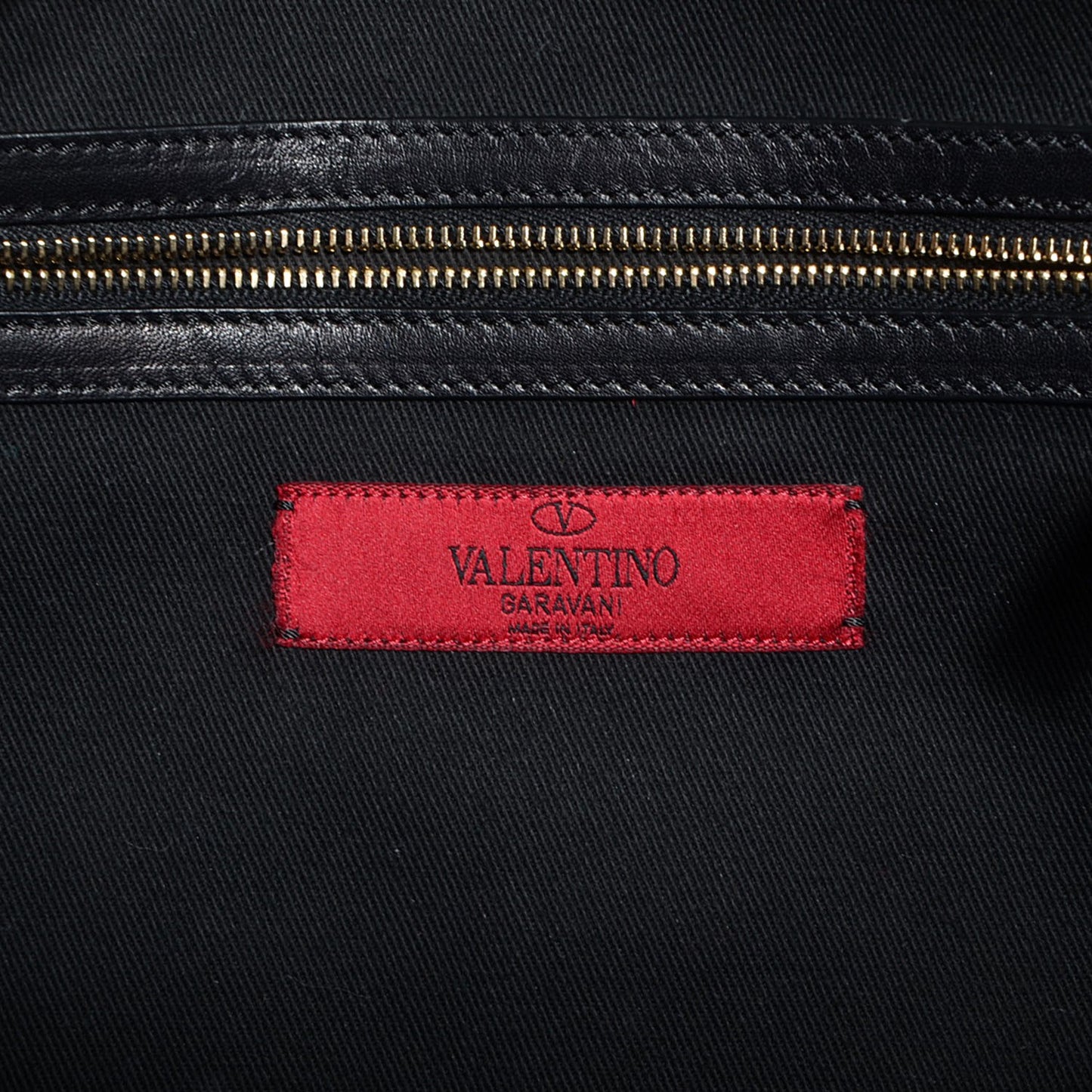 Vitello Large Glam Lock Rockstud Flap Black