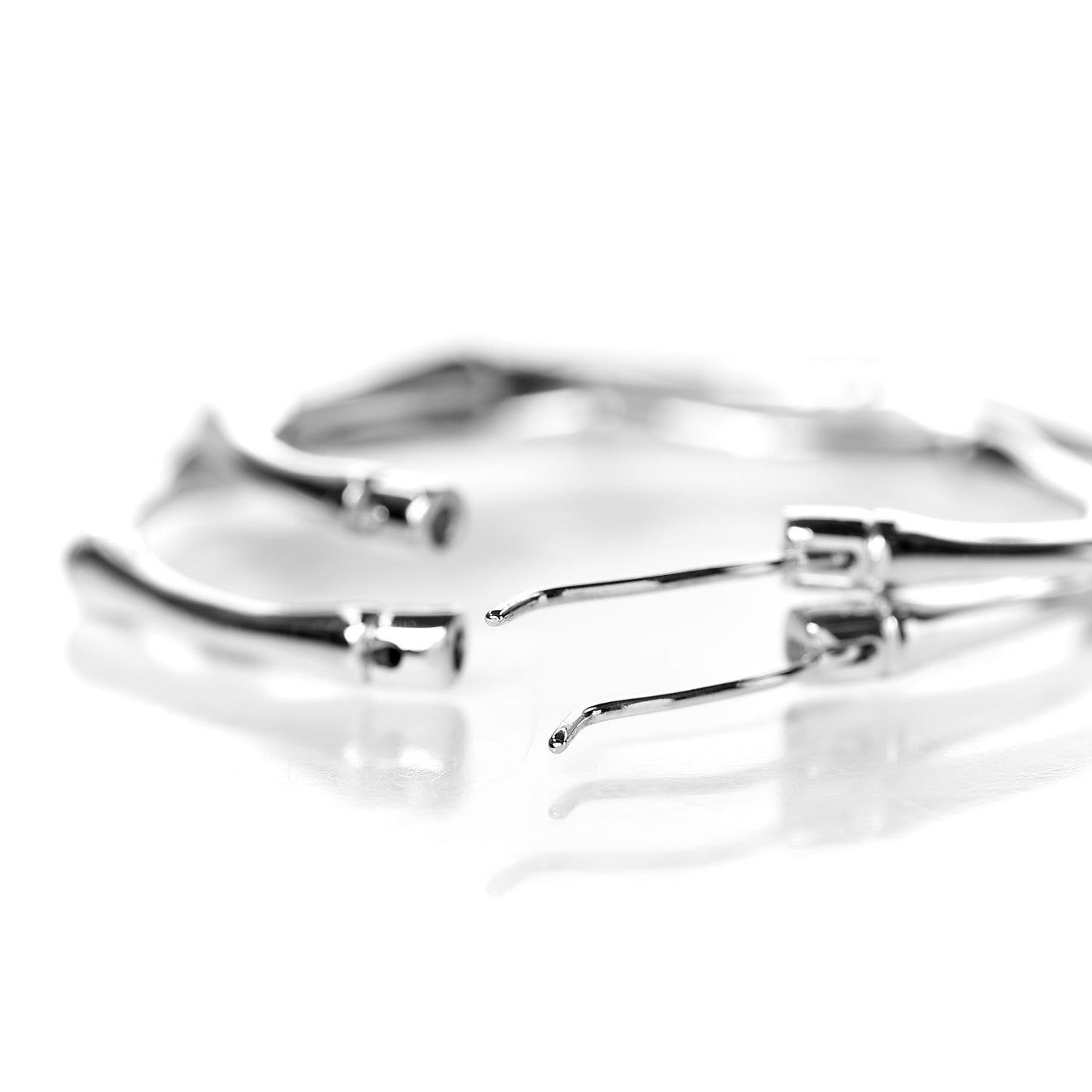 Sterling Silver Bamboo Hoop Earrings
