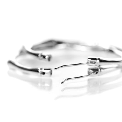 Gucci Sterling Silver Bamboo Hoop Earrings 3 of 6