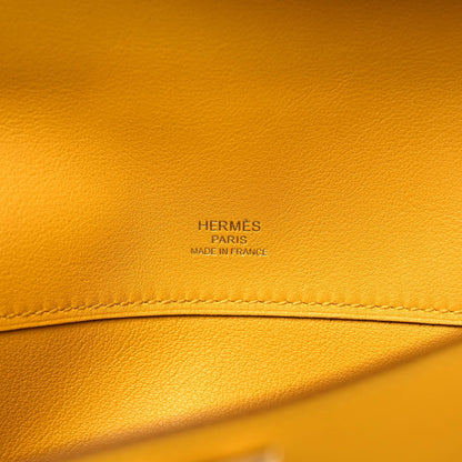Hermes Swift Kelly Cut Clutch Pochette Jaune Ambre 6 of 7