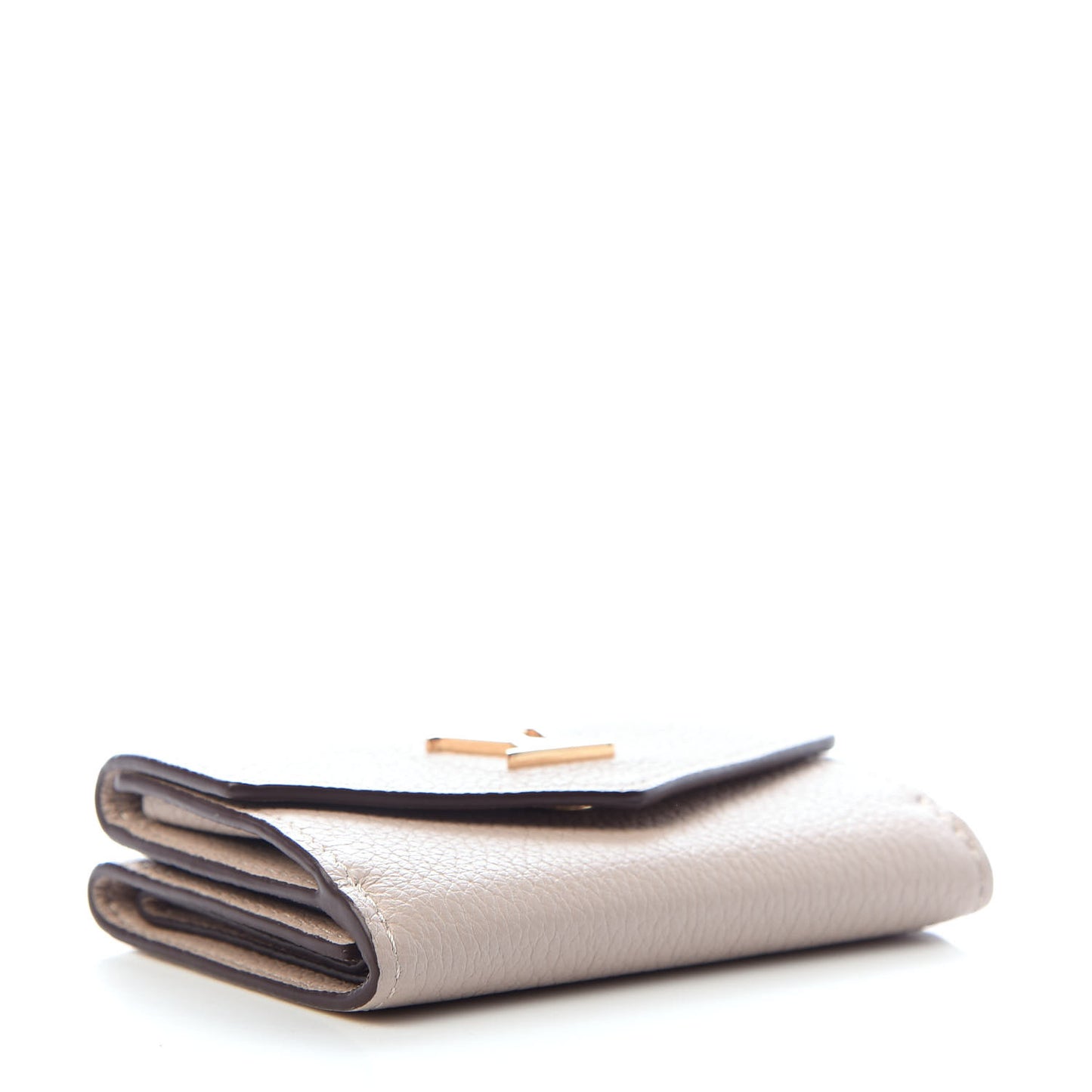 Calfskin Lockmini Wallet Greige
