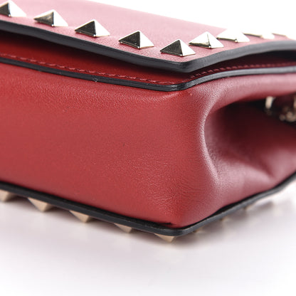 Valentino Garavani Vitello Small Rockstud Chain Flap Crossbody Bag Red 9 of 10