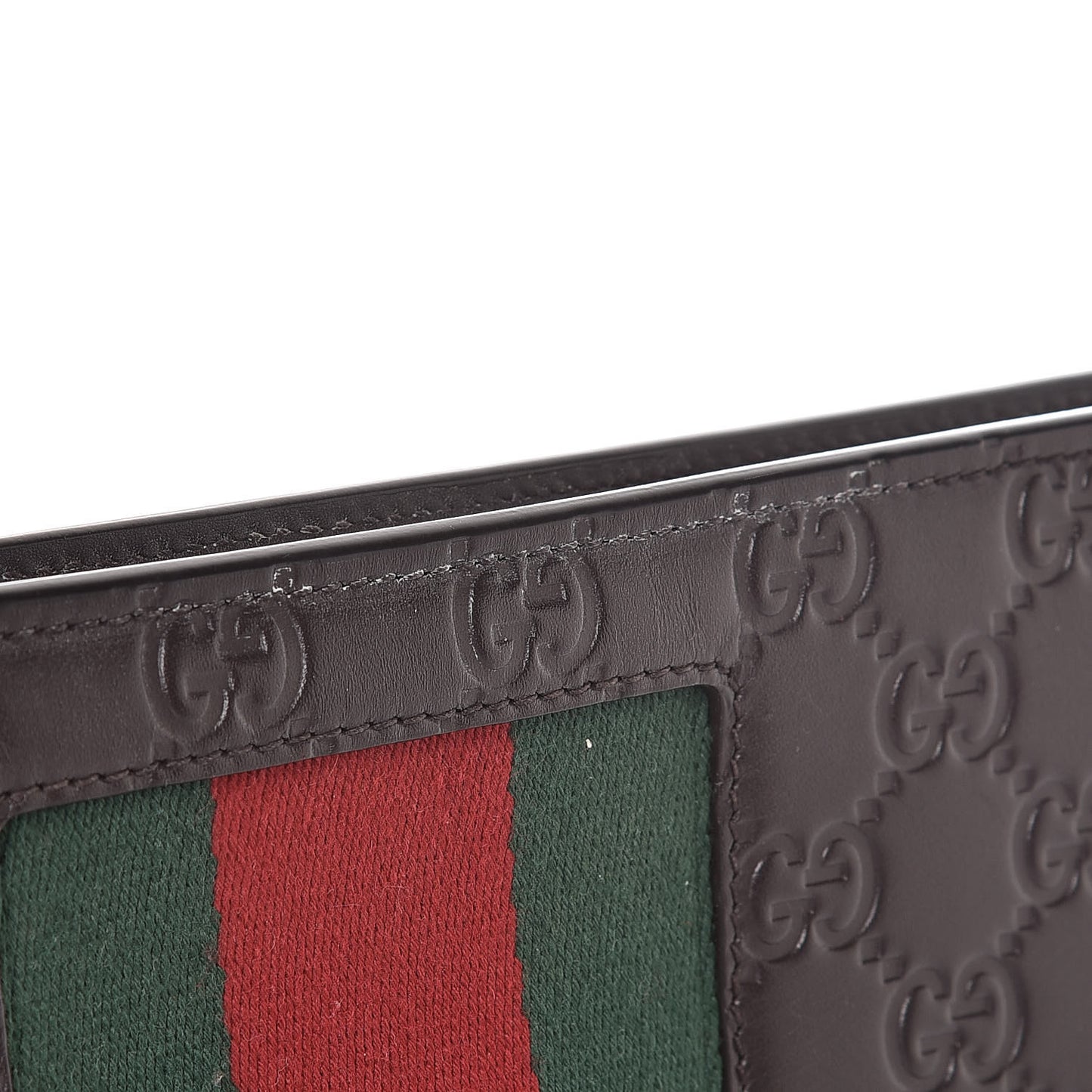 Guccissima Signature Web New Web Cosmetic Case Chocolate