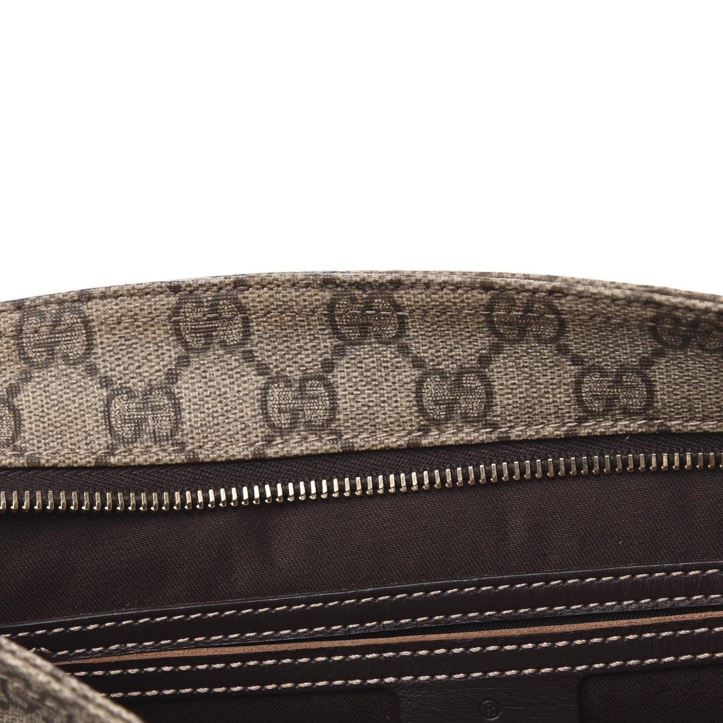 GG Supreme Monogram Medium Flat Messenger Bag Dark Brown