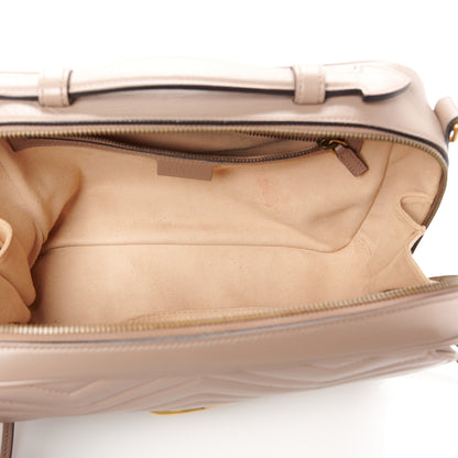 Gucci Calfskin Matelasse Sylvie Web Small GG Marmont Top Handle Shoulder Bag Porcelain Rose 5 of 13