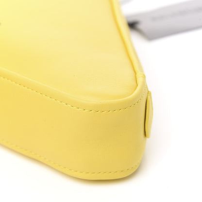 Balenciaga Shiny Day Calfskin Logo M Triangle Pouch Jaune Black 8 of 8