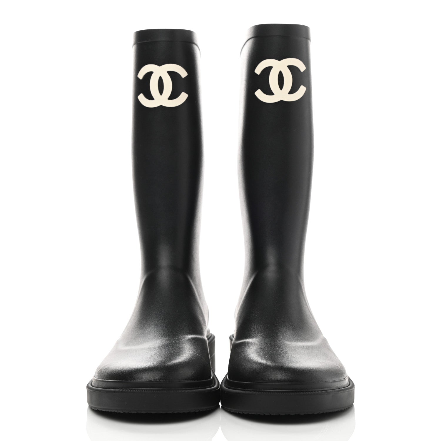 Chanel Caoutchouk CC High Boots 39 Black 2 of 13
