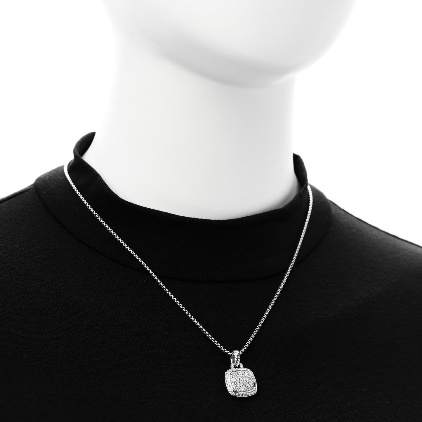 Sterling Silver 14K Yellow Gold Diamond 11mm Albion Pendant Necklace