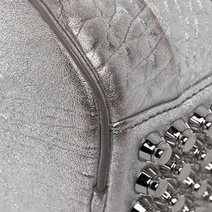 Alexander Wang Metallic Pebbled Lambskin Rockie Rhodium Silver 8 of 17