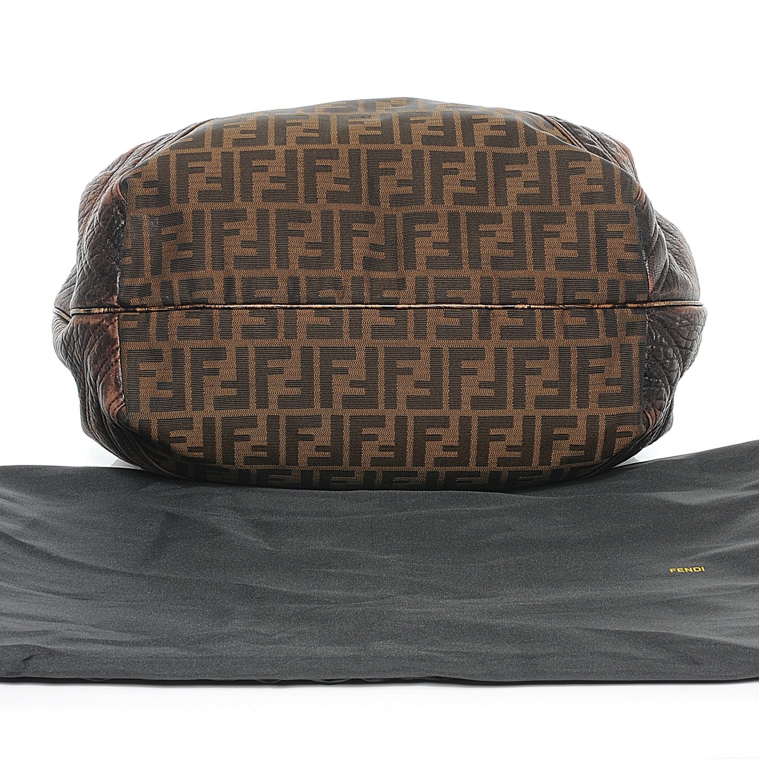 Fendi Zucca Nappa Nuvolata Vitello Tortuga Spy Tobacco Moro 11 of 12