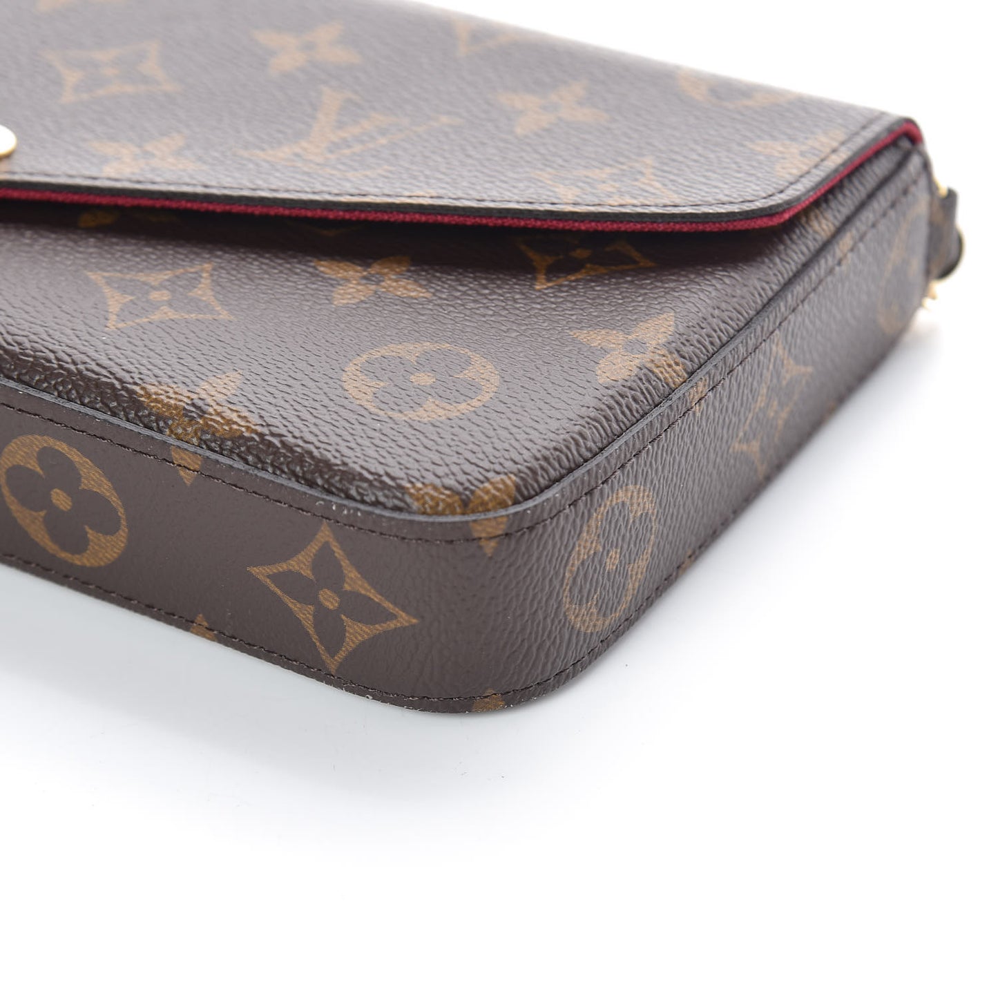 Monogram Pochette Felicie Chain Wallet Fuchsia