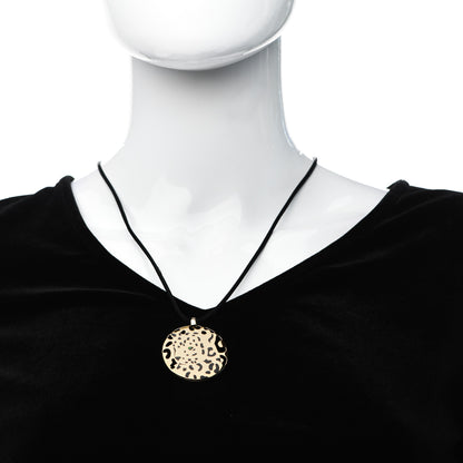 Cartier 18K Yellow Gold Enamel Tsavorite Panthere De Cartier Pendant Cord Necklace 2 of 4