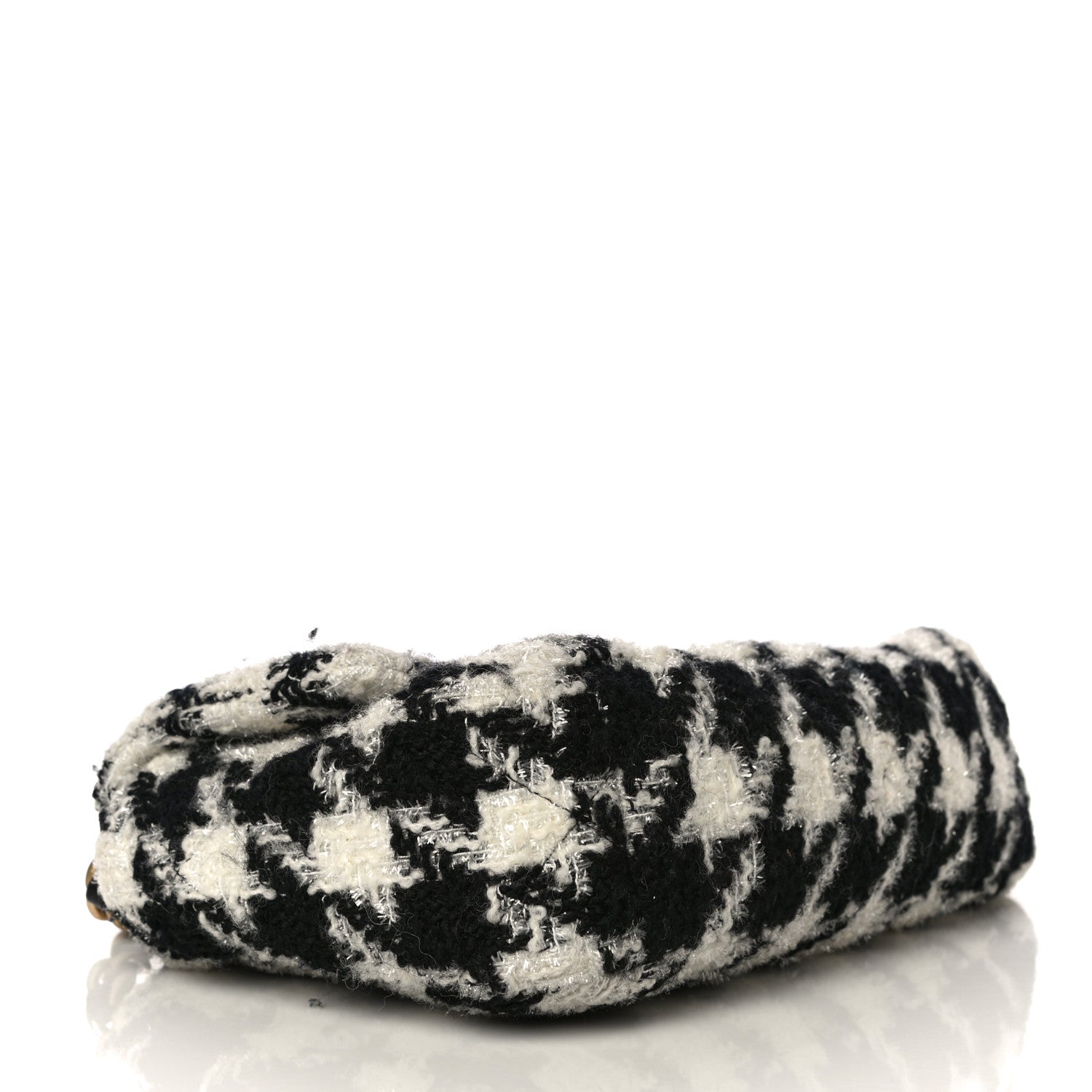 Chanel Tweed Quilted Medium Chanel 19 Flap Black Ecru White 4 of 10
