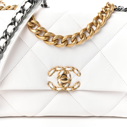Chanel Lambskin Quilted Medium Chanel 19 Flap White 8 of 11