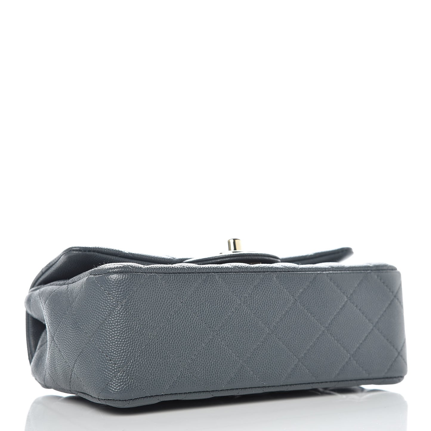 Caviar Quilted Mini Rectangular Flap Dark Grey