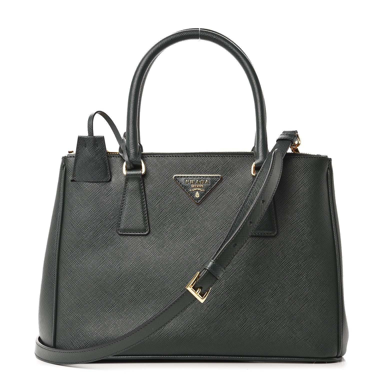 Prada Saffiano Small Galleria Double Zip Tote Smeraldo 1 of 9