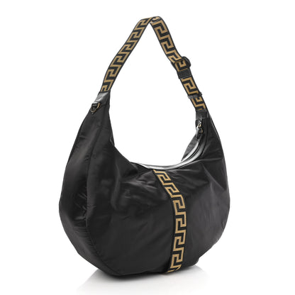 Versace Nylon Greca Buckle Hobo Black 3 of 10