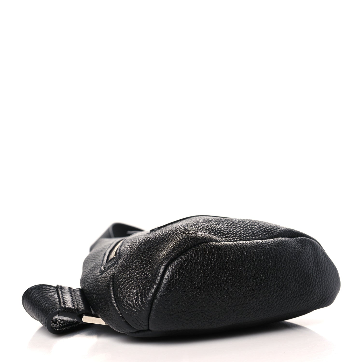 Prada Vitello Daino Logo Embossed Cross Sling Backpack Black 4 of 8