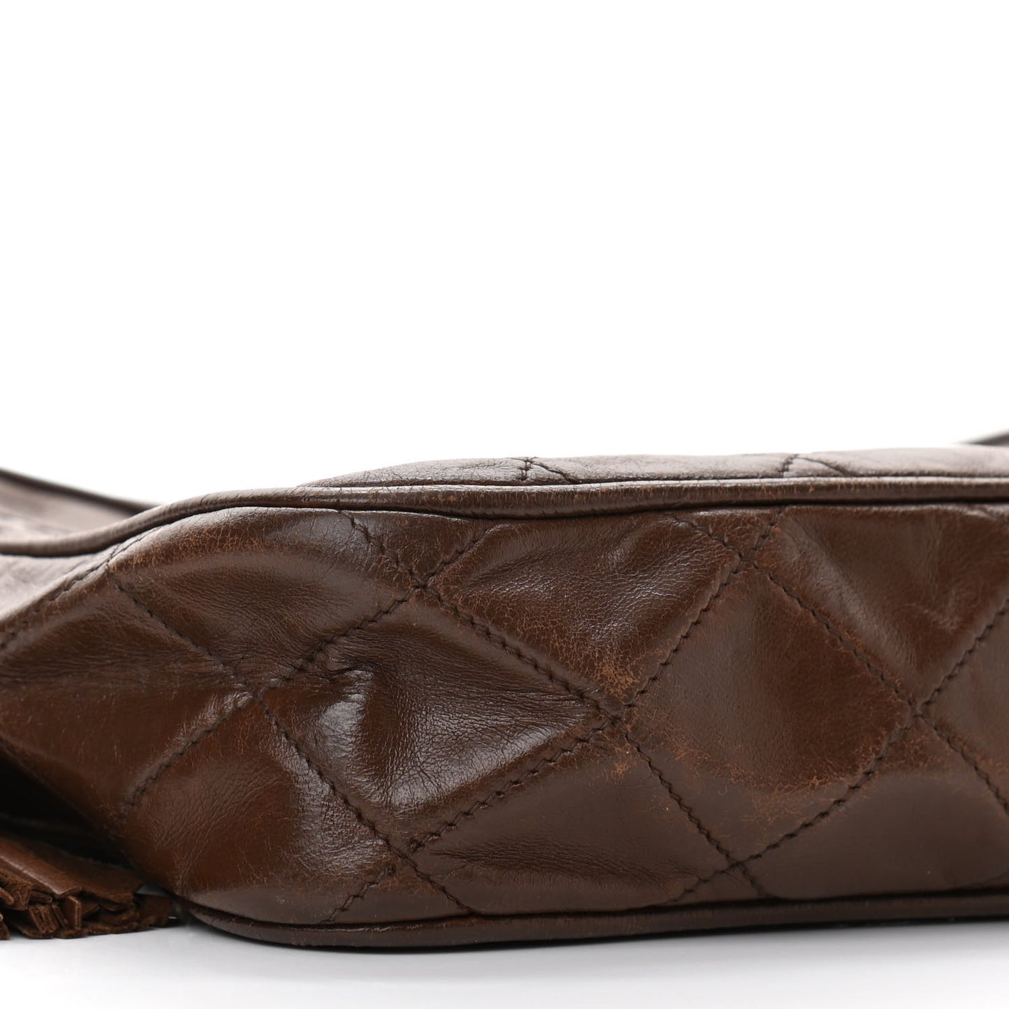 Lambskin Tassel Camera Case Brown