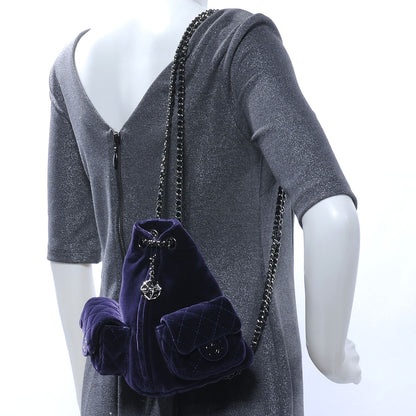 Chanel Velvet Mini Backpack Plum 2 of 8